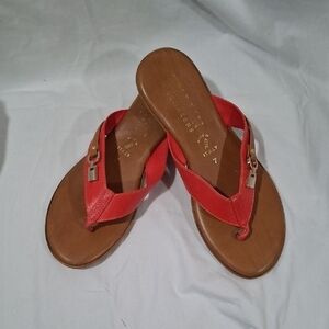 Italian Shoemakers Red and Brown Sandals Size 7